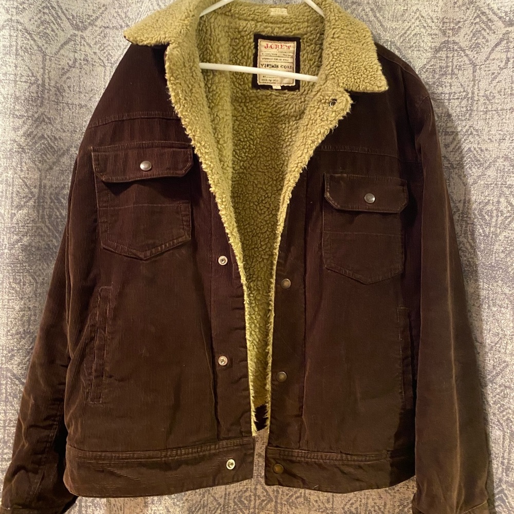Vintage J Crew Corduroy Fleece Lined Jacket